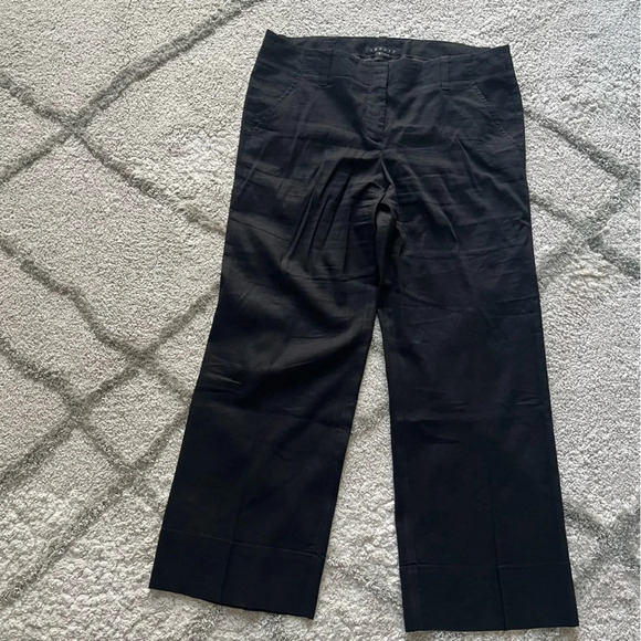 Theory black pants straight leg trouser linen blend 8 - Picture 8 of 8